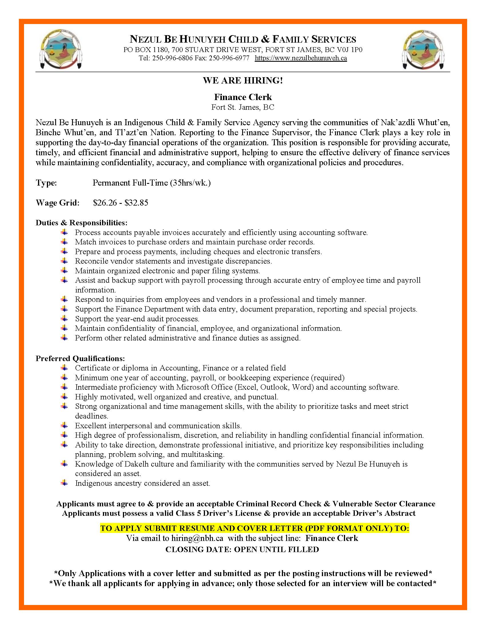 Finance Clerk