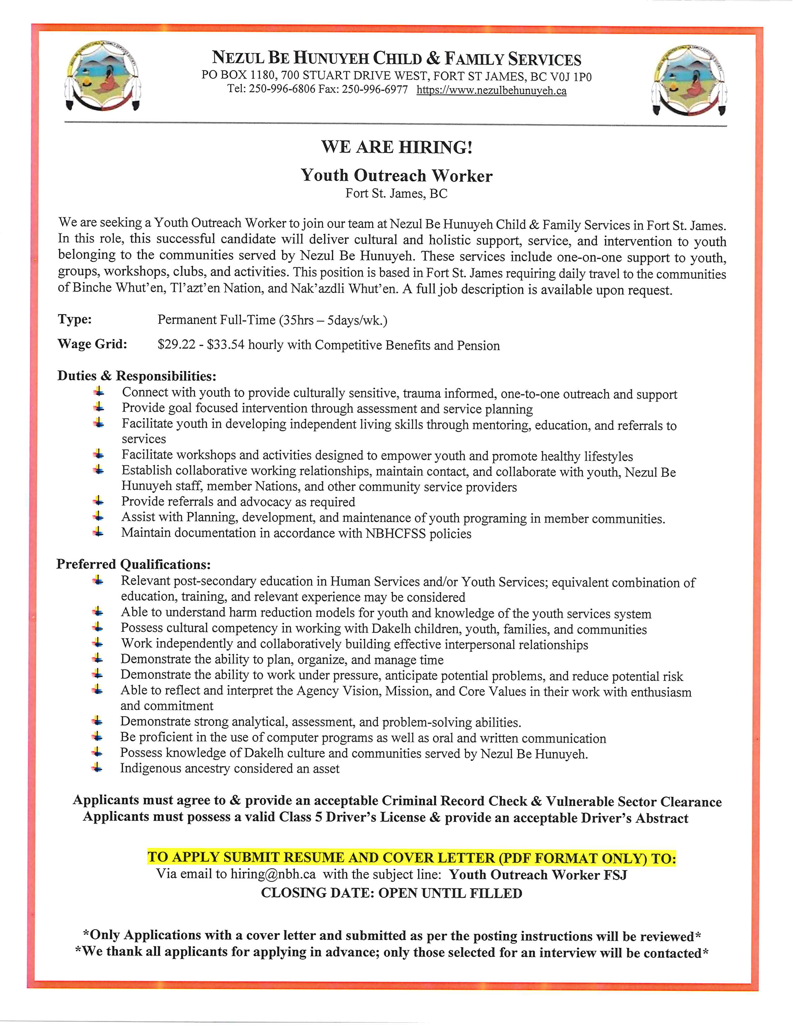 Youth Outreach Website Job Opportunity