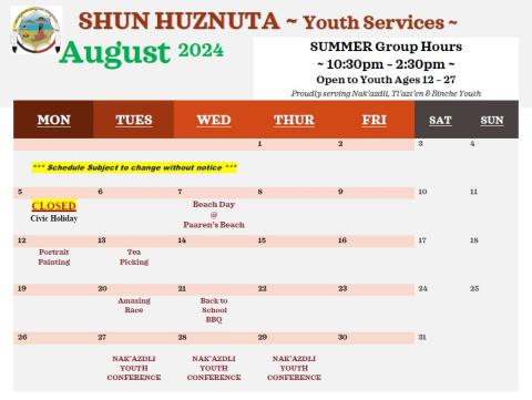 Shun Huznuta August 2024 Calendar