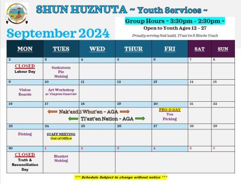 Shun Huznuta September 2024 Calendar