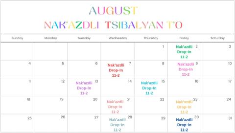 Tsibalyan T'o Nak'azdli August 2024 Calendar