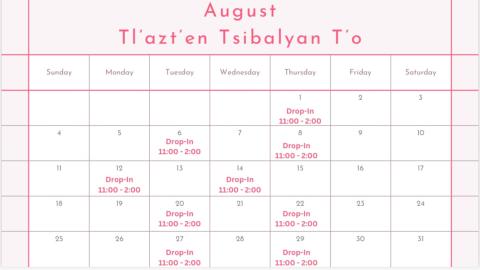 Tsibalyan T'o Tl'azt'en August 2024 Calendar