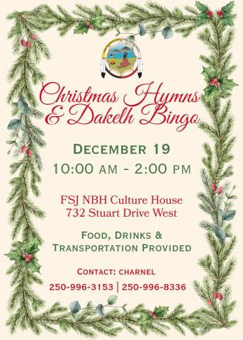 Christmas Hymns & Dakelh Bingo